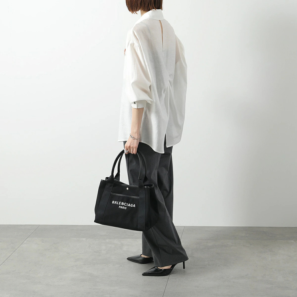 Balenciaga Biarritz Tote Shoulder Bag Canvas Black